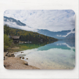 Cabin alongside Bohinj Lake in Slovenia Mouse Pad
