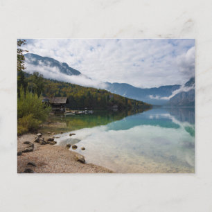 Cabin alongside Bohinj Lake in Slovenia Postcard