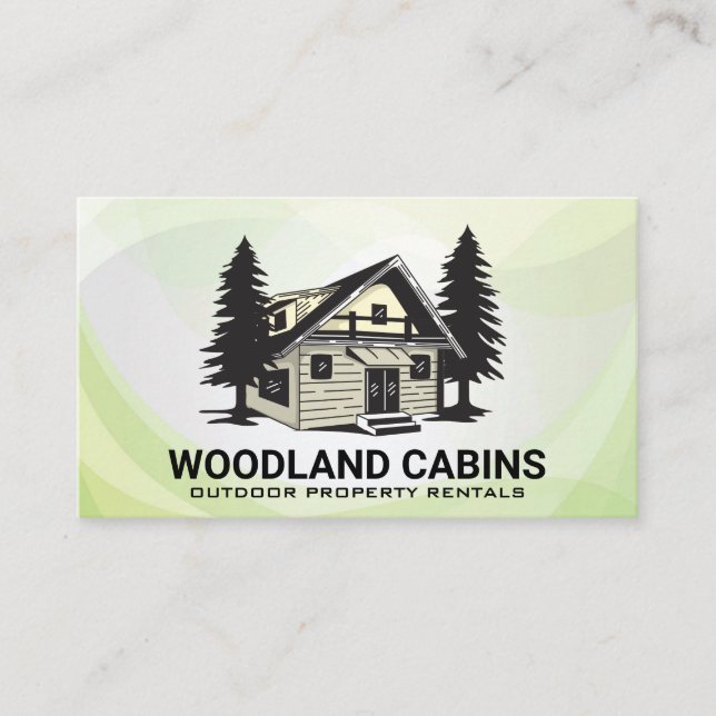 Cabin and Trees Business Card (Front)