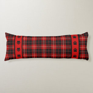 Cabin Bear Red and Black Plaid Body Cushion