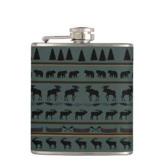 Cabin Blanket Design by Leslie Harlow Hip Flask
