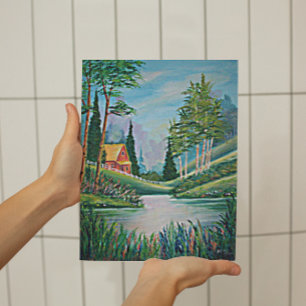 Cabin by the Stream Country Living Small Poster