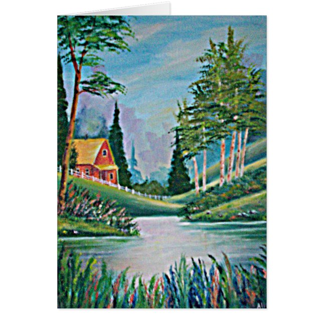 Cabin by the Stream Oil Painting (Front)
