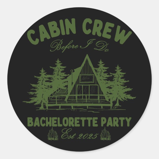 Cabin Crew Before I Do Camp Bach Bachelorette Part Classic Round Sticker (Front)