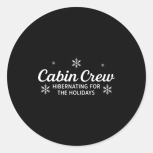 Cabin Crew Christmas Family Matching Pajamas Set  Classic Round Sticker