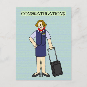 Cabin Crew Congratulations Female. Postcard
