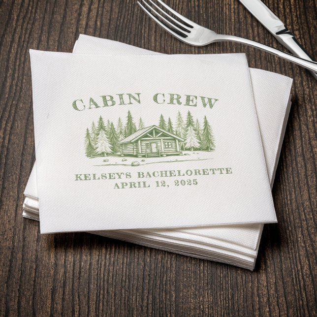 Cabin Crew Green Camp Bachelorette Party Napkin (Cabin Crew Green Camp Bachelorette Party Napkins
)