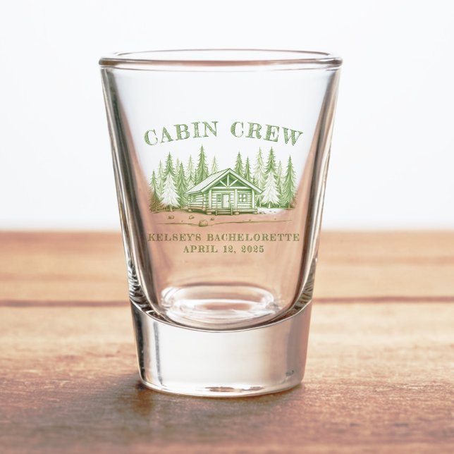 Cabin Crew Green Camp Bachelorette Party Shot Glass (Creator Uploaded)