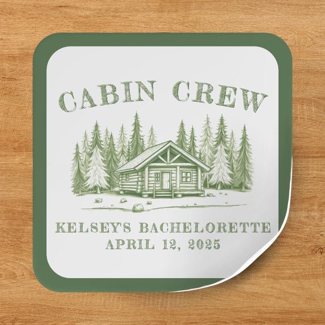Cabin Crew Green Camp Bachelorette Party Square Sticker (Cabin Crew Green Camp Bachelorette Party Square Sticker
)