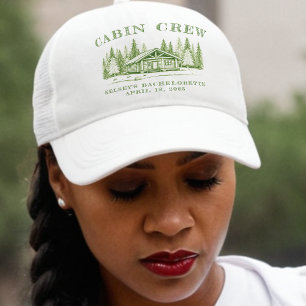 Cabin Crew Green Camp Bachelorette Party Trucker Hat