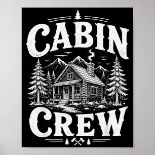 Cabin crew mountain outdoors family vacation trip poster