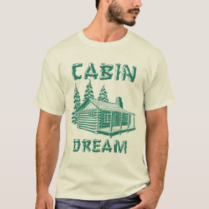 Cabin Dream Log Cabin Art T-Shirt