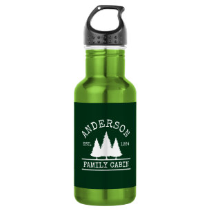 Cabin Family Name Green  532 Ml Water Bottle