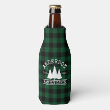 Cabin Family Name Green Buffalo Plaid