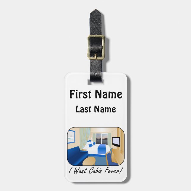 Cabin Fever Luggage Tag (Personalised) (Front Vertical)