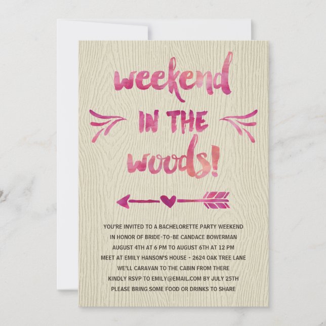 Cabin Fever | Rustic Bachelorette Party Invitation (Front)