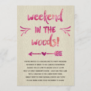 Cabin Fever   Rustic Bachelorette Party Invitation