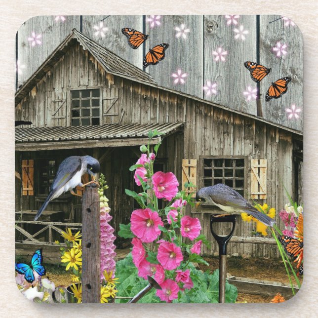 Cabin Flower Garden Coaster (Front)