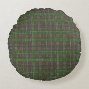 Cabin Forest Green Tartan Round Cushion