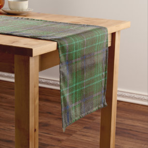 Cabin Forest Green Tartan Short Table Runner