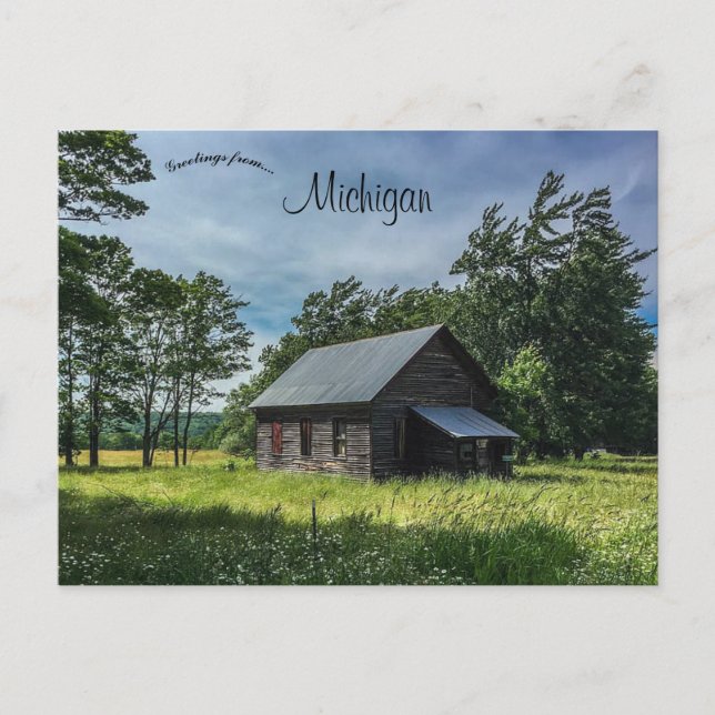 Cabin in Houghton Michigan Postcard (Front)