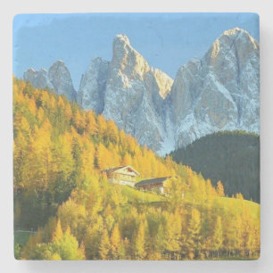 Cabin in the Mountains Stone Coaster