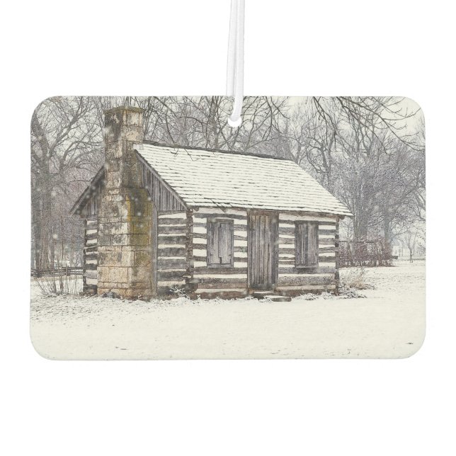 Cabin In The Snow Car Air Freshener (Back)