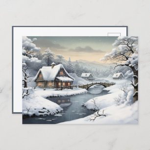 Cabin in the Snow Postcard
