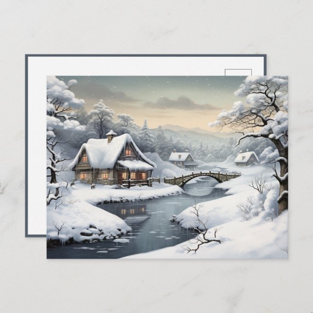 Cabin in the Snow Postcard (Front/Back)