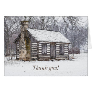 Cabin In The Snow Thank You Card
