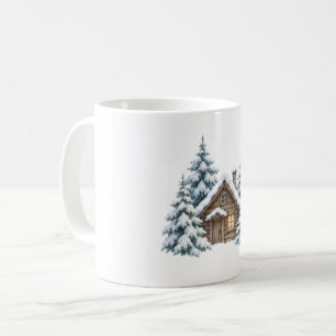 Cabin in the Snowy Woods Coffee Mug