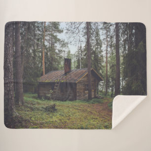CABIN in the WOODS Sherpa Blanket