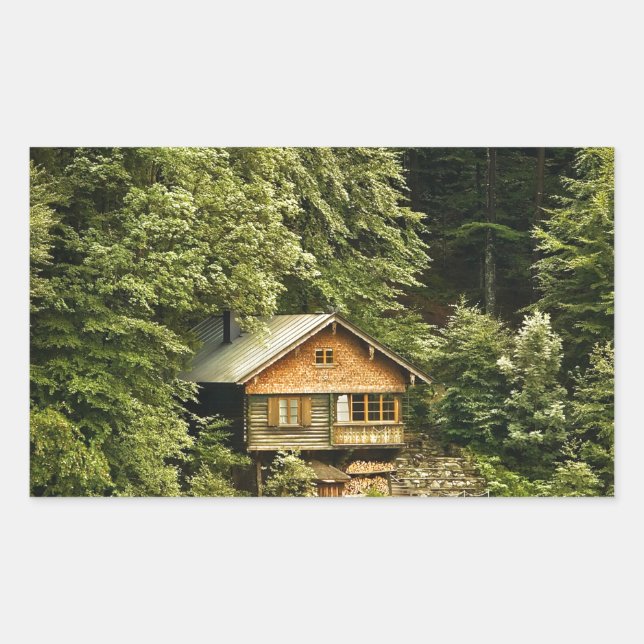 Cabin Lake House Rectangular Sticker (Front)