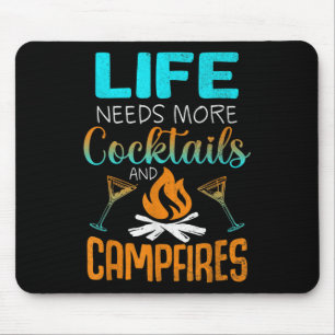 Cabin Life Tails Campfires Lake Bum Camping Woods  Mouse Pad