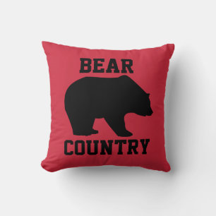 CABIN LODGE DECOR PILLOWS, GRIZZLY BEAR CUSHION