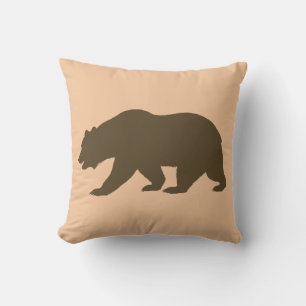 CABIN LODGE DECOR PILLOWS GRIZZLY BROWN BEAR