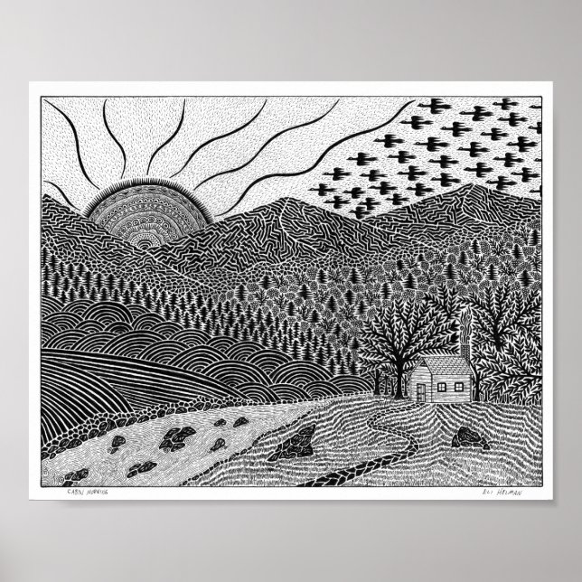 Cabin Morning Poster (Front)
