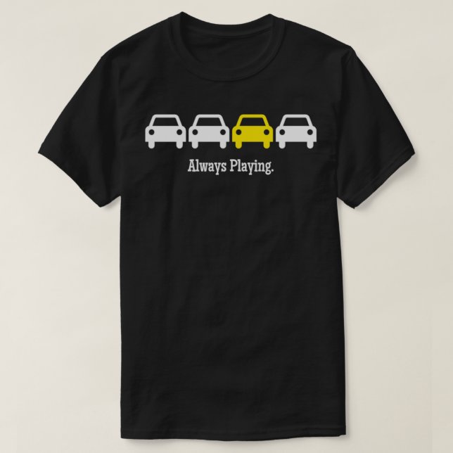 Cabin Pressure Always Playing Yellow Car T-Shirt (Design Front)