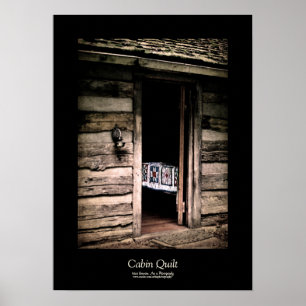 Cabin Quilt Black Border Poster