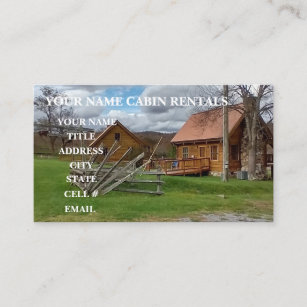cabin rental log cabin country home mountain cabin business card