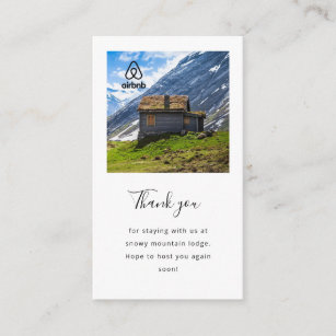 cabin rental picture and logo Airbnb Business Card