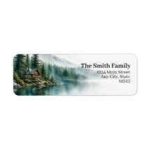 Cabin Return Address Labels | Lake Forest Mountain