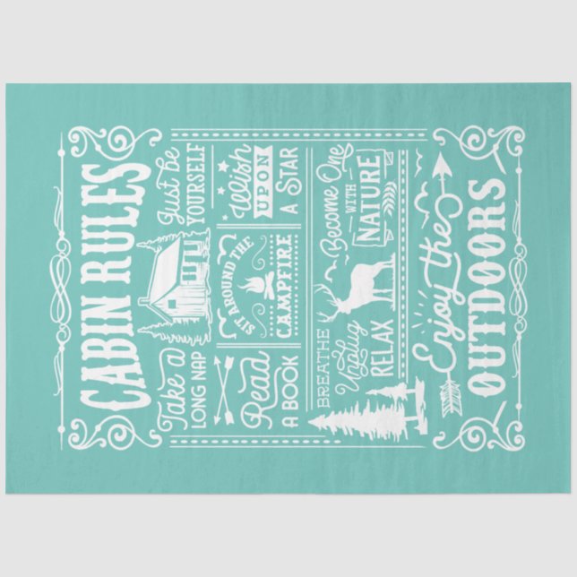 Cabin Rules Tissue Paper (Front)