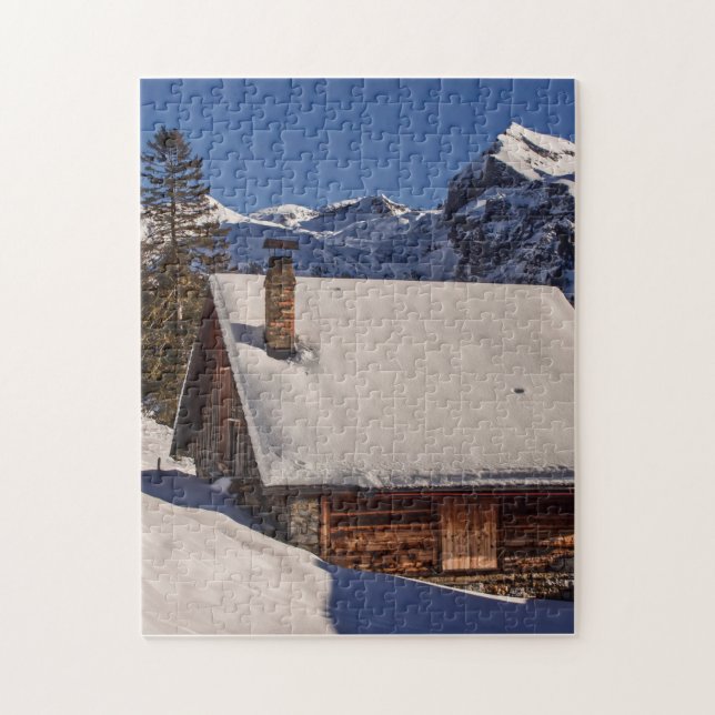 CABIN SNOW COVERED JIGSAW PUZZLE (Vertical)
