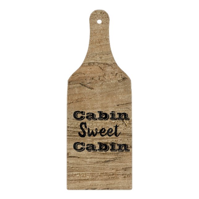 Cabin Sweet Cabin Rustic Brown Woodgrain Nature Cutting Board (Front)
