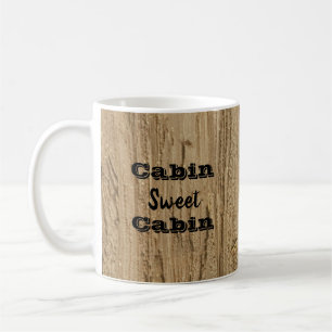 Cabin Sweet Cabin Woodgrain Photo Natural Rustic Coffee Mug