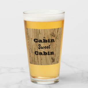 Cabin Sweet Cabin Woodgrain Photo Rustic Nature Glass