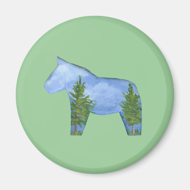 Cabin View Horse Magnet (Front)