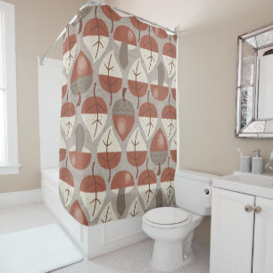 Cabincore Autumnal Stripes Shower Curtain