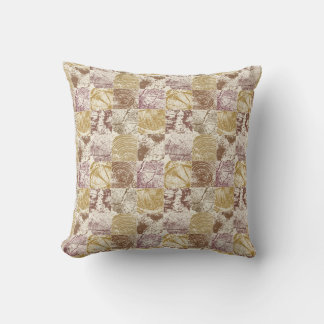 Cabincore Tree Ring Stamp Pattern Rustic Farmhouse Cushion